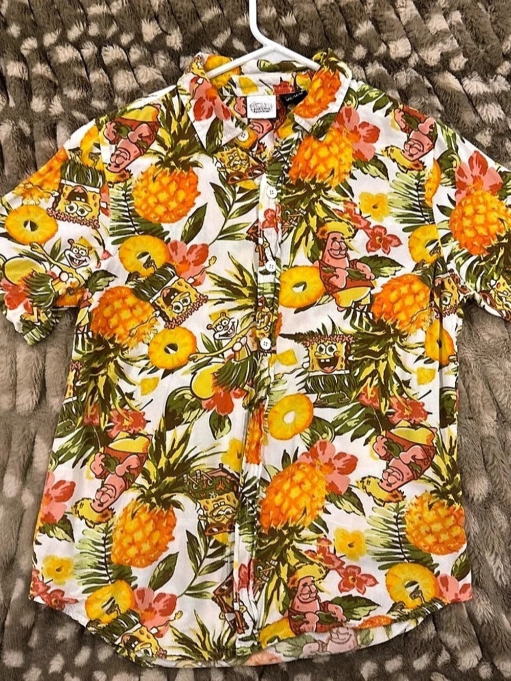 SpongeBob SquarePants Men's Pineapple Print Shirt Size Medium Like New